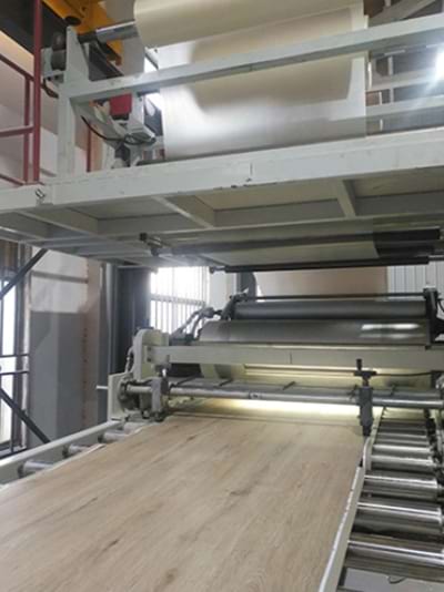 Image showing the manufacturing process of SPC Flooring.
