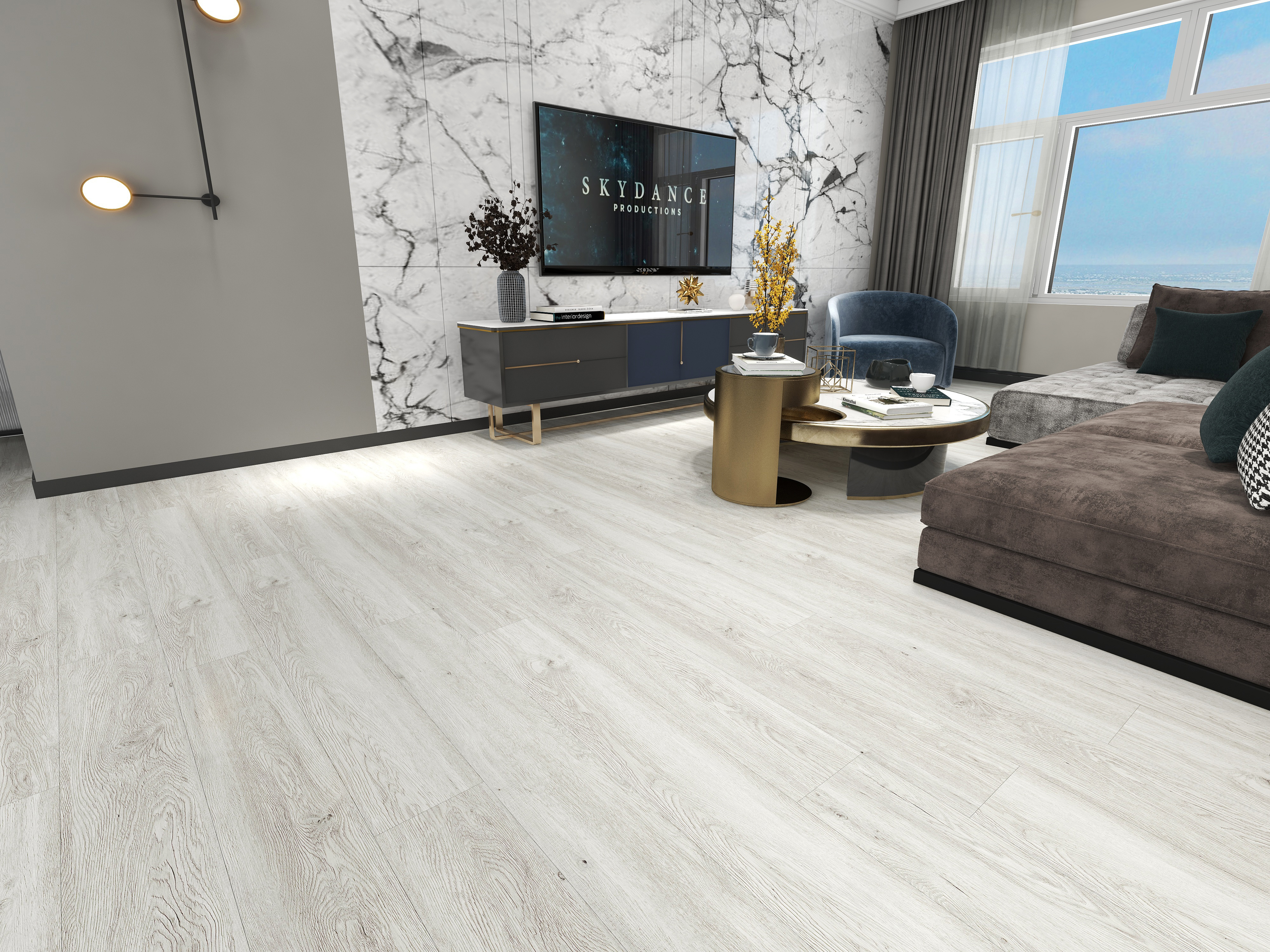 Fireproof Stone Plastic Composite SPC Flooring 4.5mm BS9300