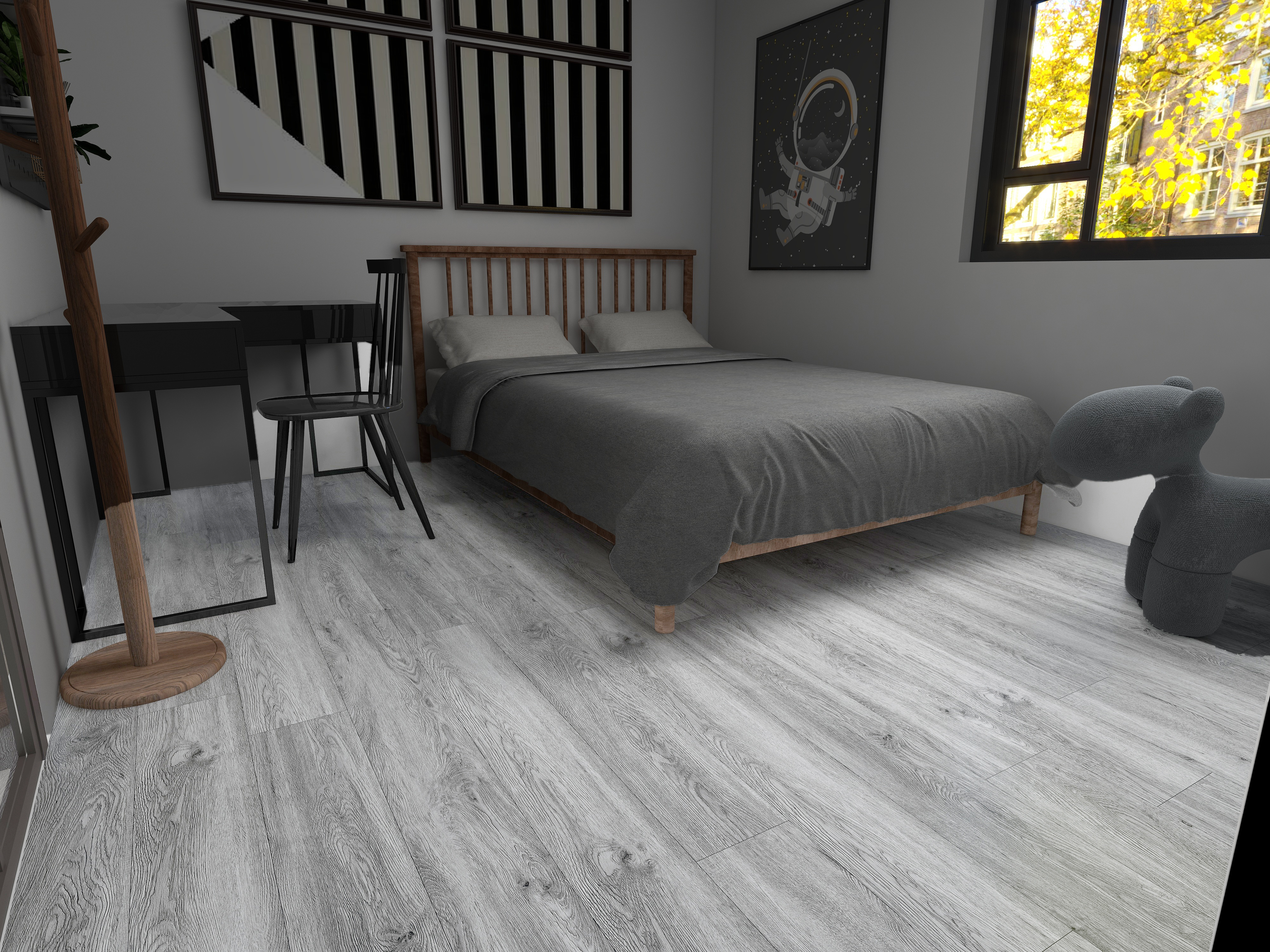 Fireproof Stone Plastic Composite SPC Flooring 4.5mm BS9300